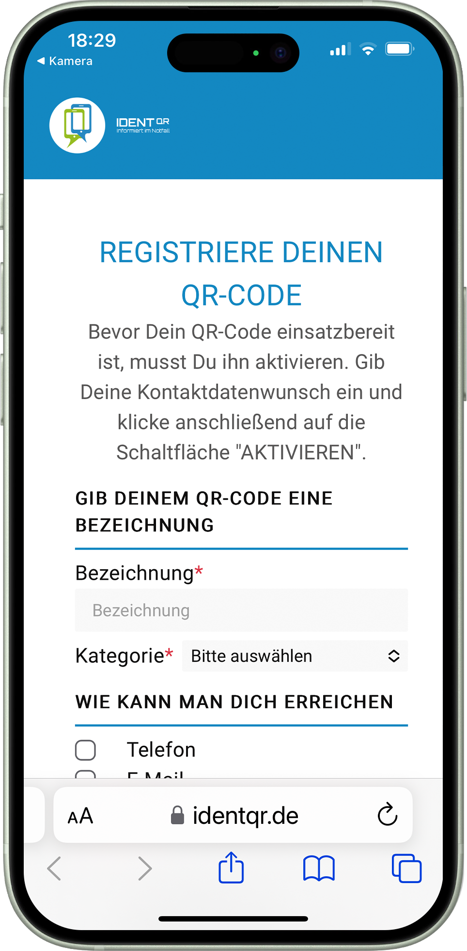 Schüeli Special: IDENT-QR SOS Sticker eckig