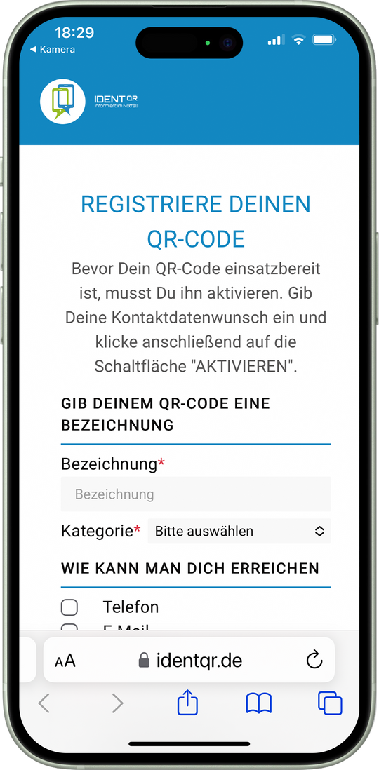 Schüeli Special: IDENT-QR SOS Sticker eckig