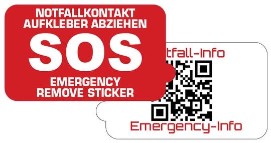 Schüeli Special: IDENT-QR SOS Sticker eckig